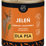 WOW!Pets Karma mokra PSY Monobiałkowa JELEŃ Ziemniak Marchew 86% mięsa 850g