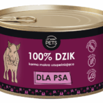 WOW!Pets Karma mokra uzupełniająca PSY Monobiałkowa DZIK 100% mięsa 410g