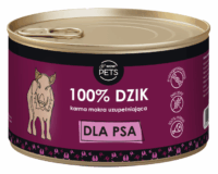 WOW!Pets Karma mokra uzupełniająca PSY Monobiałkowa DZIK 100% mięsa 410g