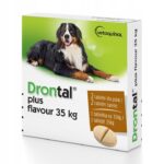 Drontal Plus Flavour 35kg dla psów, dwie tabletki smakowe, Odrobaczenie