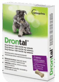 Drontal Flavour dla psów 150/144/50 mg dwie kostki smakowe, Odrobaczenie
