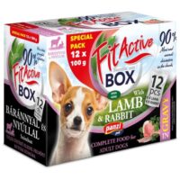Saszetki FitActive Fit-a-Box 12 x 100g dla psa– jagnięcina i królik (6+6)