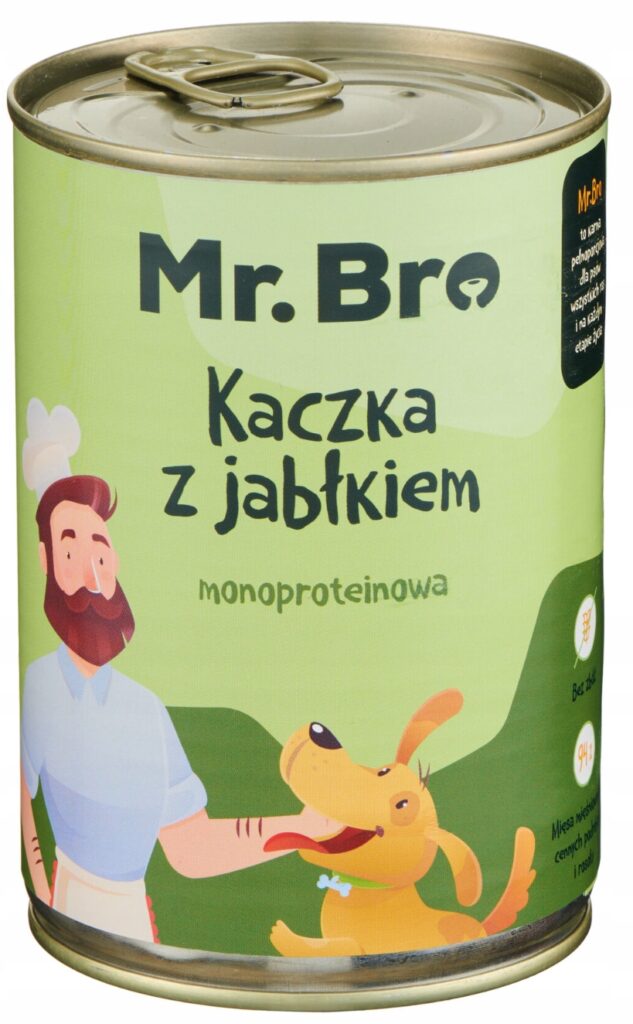 Mr. Bro Kaczka z Jabłkiem Monoproteinowa karma mokra dla psa 6 x 400g detal