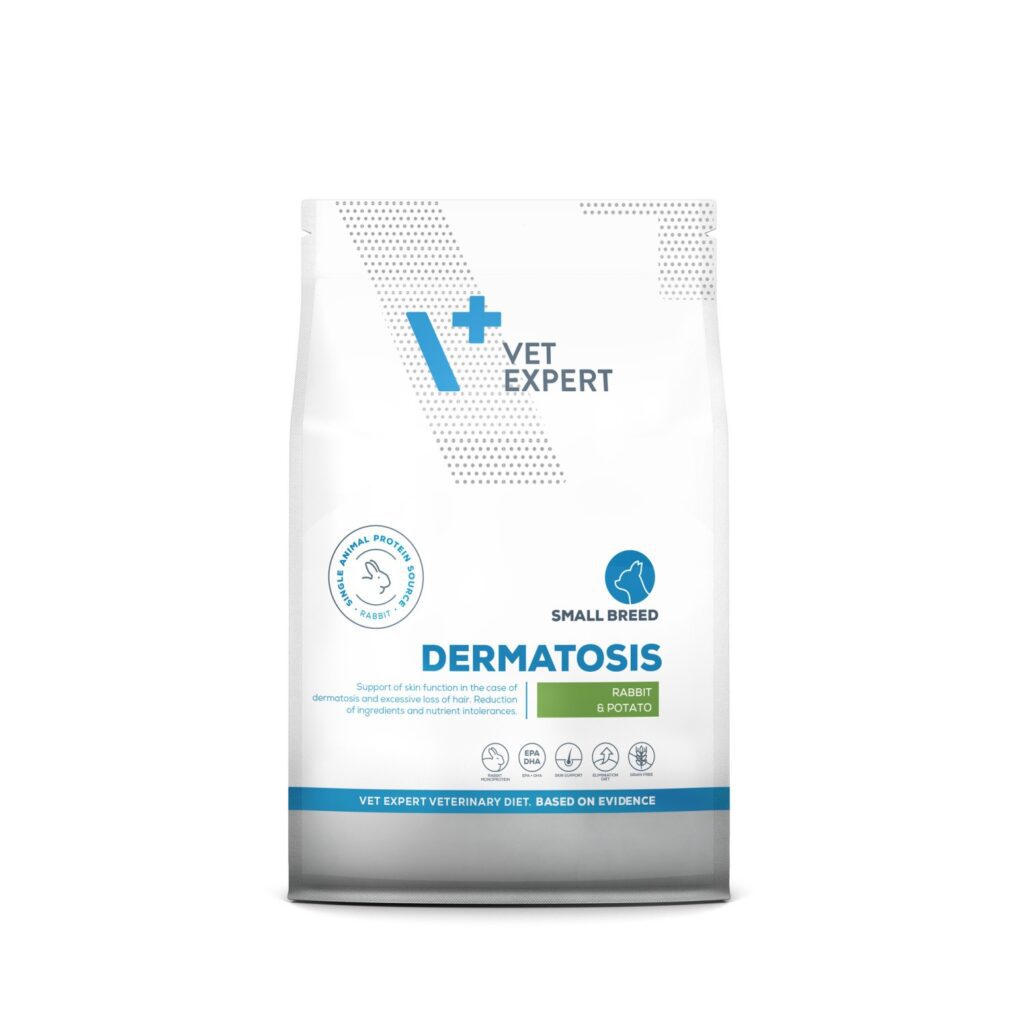 VET EXPERT Dermatosis RABBIT & POTATO SMALL BREED 2kg sucha karma psy małe detal