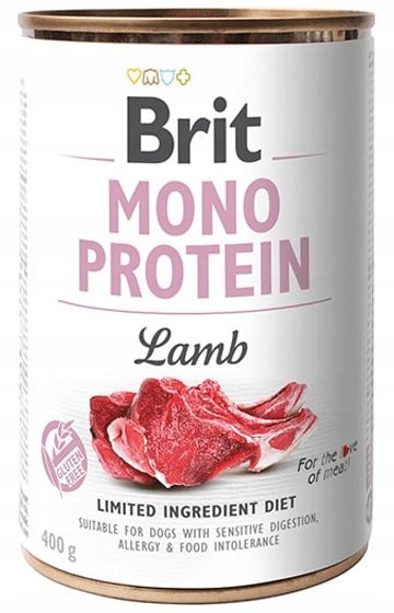 Brit Mono Protein Lamb 12x400g monobiałkowa mokra karma z Jagnięciną PSY detal