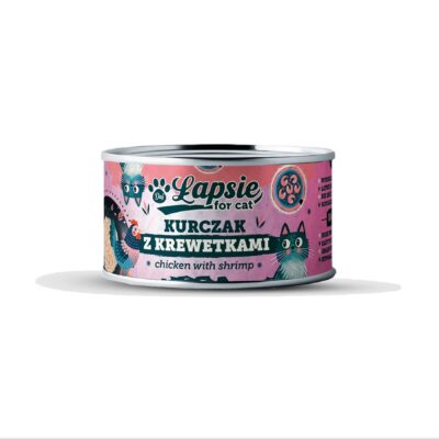 Daj Łapsie Kurczak w bulionie z krewetkami w bulionie dla kota Puszka 80g