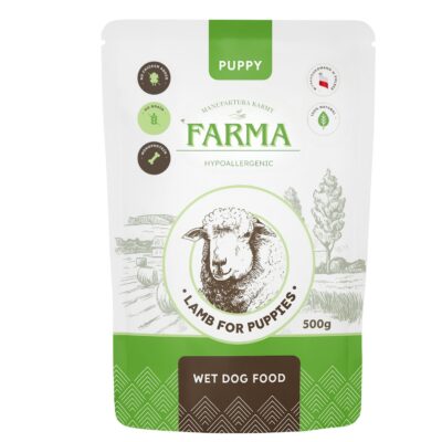 FARMA Hipoalergiczna karma mokra dla szczeniaka JAGNIĘCINA saszetka 500g