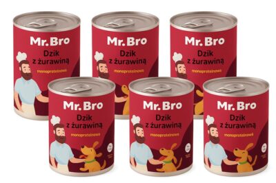 Mr. Bro Dzik z Żurawiną Monoproteinowa karma mokra dla psa 6 X 400g