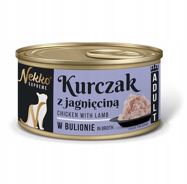 NEKKO SUPREME ADULT Kurczak Jagnięcina w bulionie 80g mokra karma dla kota