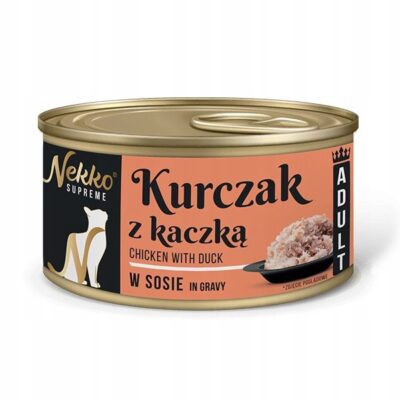 NEKKO SUPREME ADULT Kurczak z kaczką w sosie 80g mokra karma dla kotów