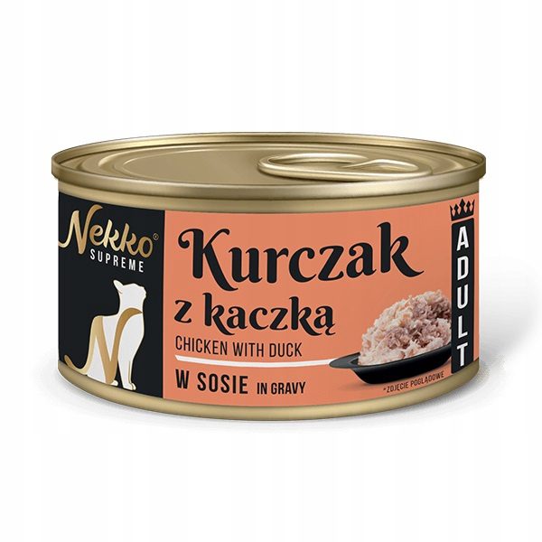 NEKKO SUPREME ADULT Kurczak z kaczką w sosie 80g mokra karma dla kotów