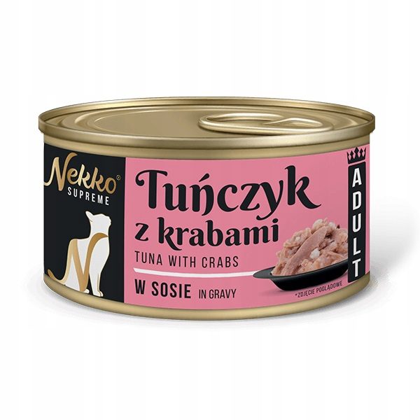 NEKKO SUPREME ADULT Tuńczyk z krabami w sosie puszka 80g