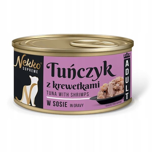 NEKKO SUPREME ADULT Tuńczyk z krewetkami w sosie puszka 80g