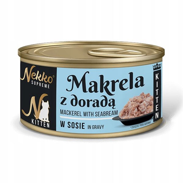 NEKKO SUPREME KITTEN Makrela z doradą w sosie 80g mokra karma bez zbóż