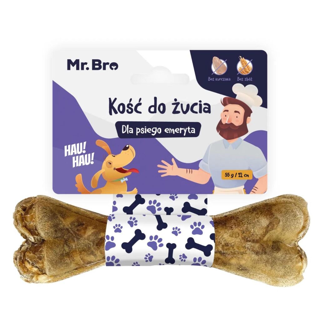 Przysmaki dla psa Mr. Bro Kość Senior 12 cm dla psiego emeryta ze żwaczem, dobre źródło probiotyków