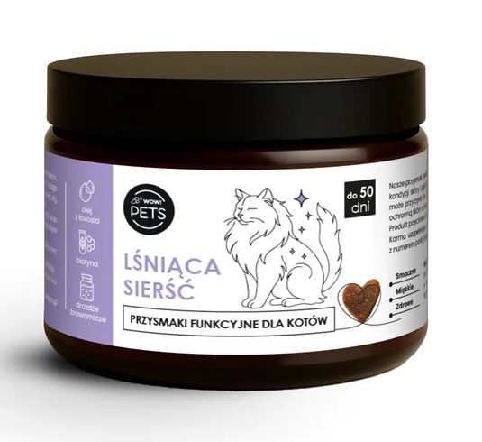 WOWPets  Przysmak, Suplement wspomagający Sierść i Skórę dla KOTA, 100 g