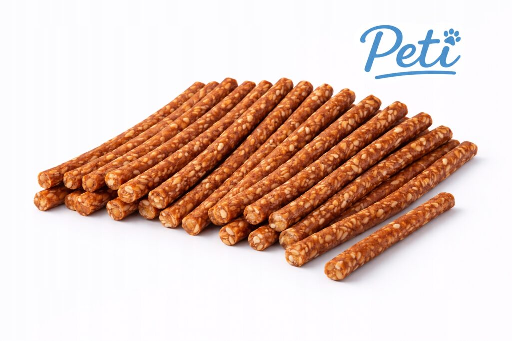 Przysmak dla psa smakołyk trenerki PETI 1 Patyczki z Kaczką i Ryżem 500g detal