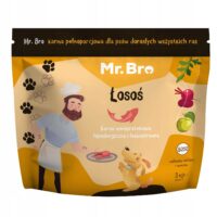 Zestaw Mr. Bro monoproteinowa Sucha i Mokra Karma Dla Psów Dorosłych Z Łososiem 3kg + 6x400g
