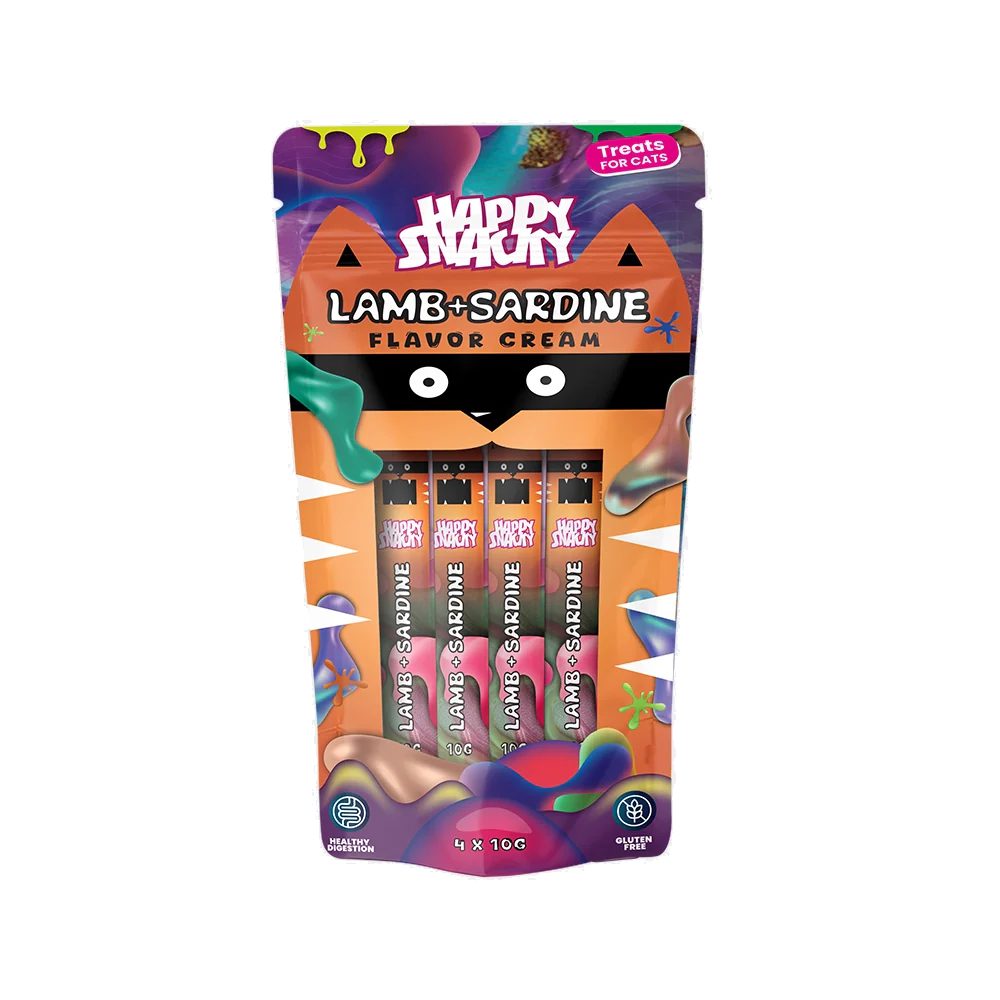Przysmak dla kota w Kremie Jagnięcina z sardynkami 4x10g Karma uzupełniająca Happy Snacky