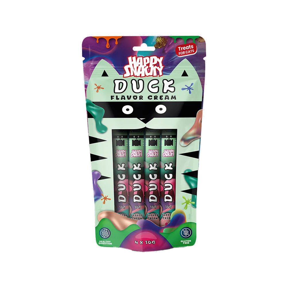 Przysmak dla kota w Kremie Kaczka 4x10g Karma uzupełniająca Happy Snacky