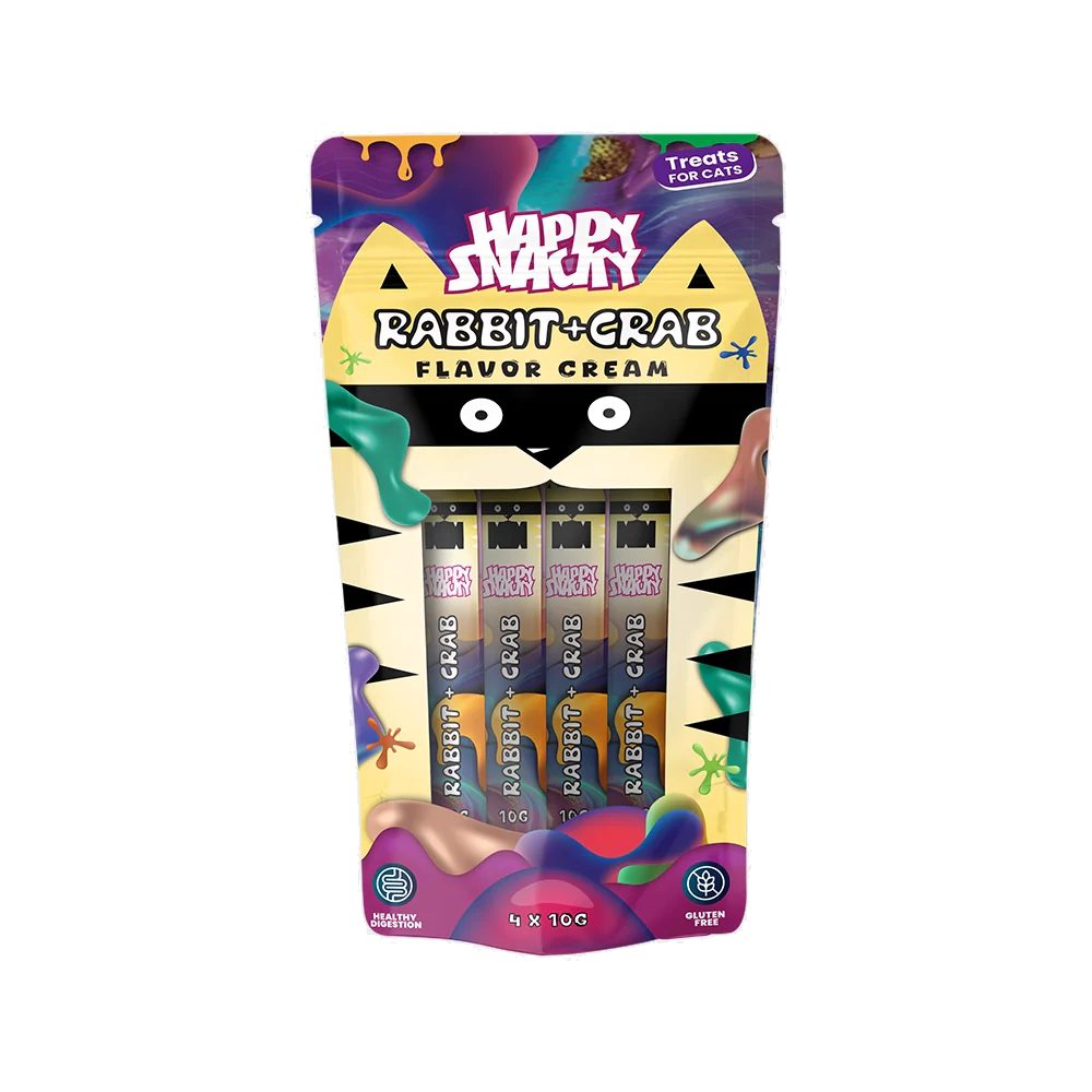 Przysmak dla kota w Kremie Królik z Krabem 4x10g Karma uzupełniająca Happy Snacky