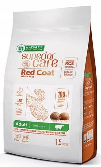 Nature's Protection Superior karma dla psa Care Red Coat JAGNIĘCINA 1,5kg