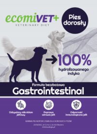 ecomiVET+ Gastrointestinal 1kg sucha dieta dla psa 100% hydrolizat Indyka