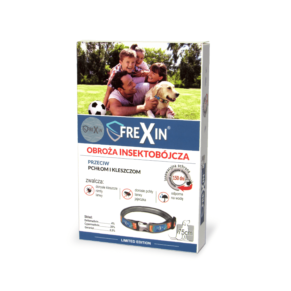 FREXIN OBROŻA NA PCHŁY I KLESZCZE PSY DUŻE OLBRZYMIE RASY REGULOWANA 75cm