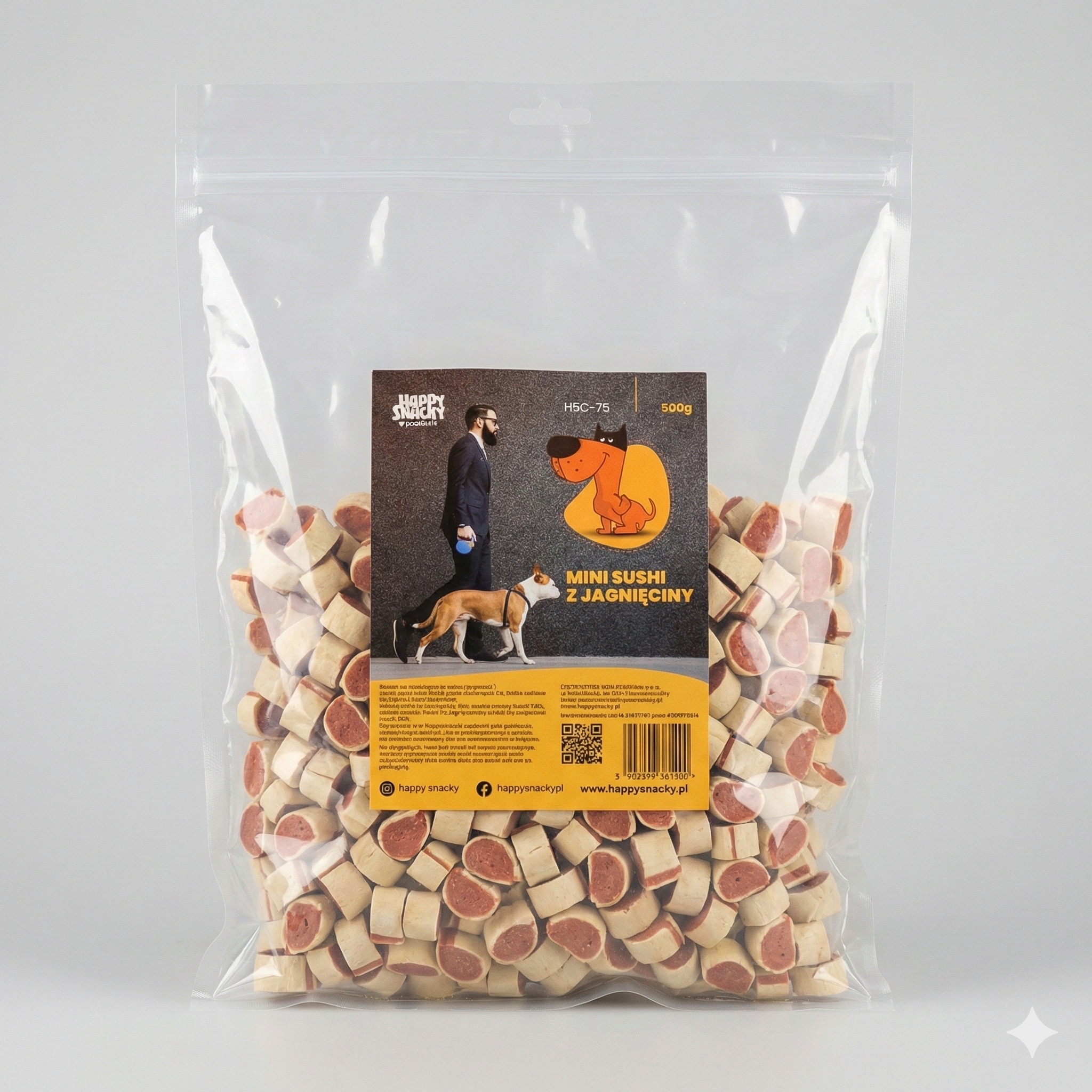 Mini Sushi z Jagnięciny Happy Snacky Przysmak Smaczek dla psa 500g
