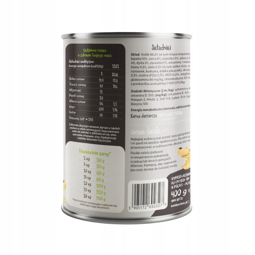 Mr. Bro Królik z Kalarepą – mokra karma dla psów Monoproteinowa 400g detal