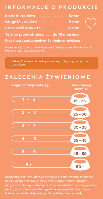 ecomiVET+ URINARY 500g dieta Bez Zbóż KOTY 100% hydrolizat Kurczak Łosoś detal