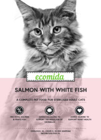 Ecomida Connoisseur Bez Zbóż Hypoallergenic Łosoś Biała Ryba 5 kg sucha karma dla Kotów dorosłych, Kotów sterylizowanych