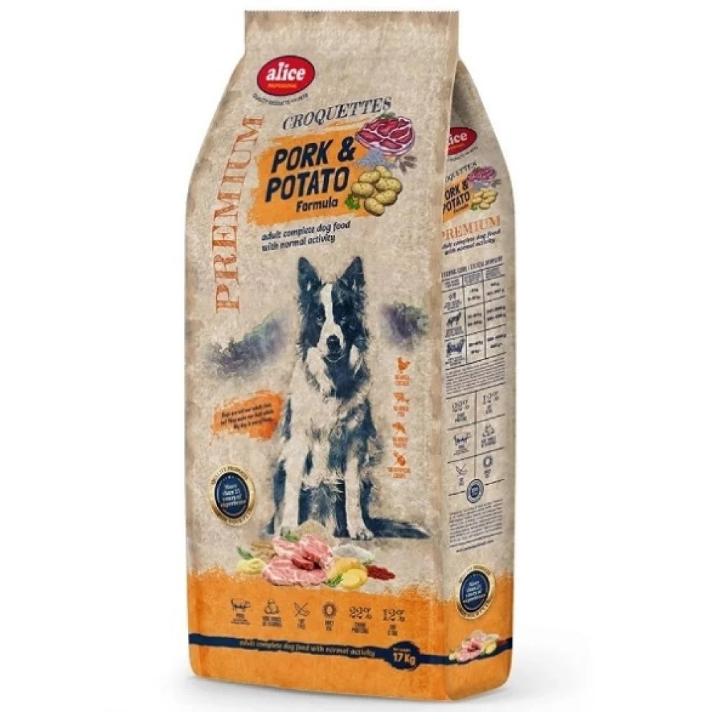 Alice PROFESSIONAL CROQUETTES Wieprzowina i ziemniaki karma dla psa 17kg