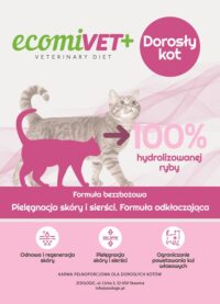 ecomiVET+ SKÓRA I SIERŚĆ 500g dieta Bez Zbóż KOTY 100% hydrolizat Łosoś
