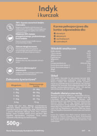 Ecomida Connoiseur Bez Zbóż Hypoallergenic Indyk, Kurczak 500g sucha karma Kot Dorosły, Sterylizowany, Kule włosowe