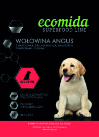 Ecomida Superfood 65 % Wołowina Angus, Szczenię 2 kg karma sucha Bezzbożowa