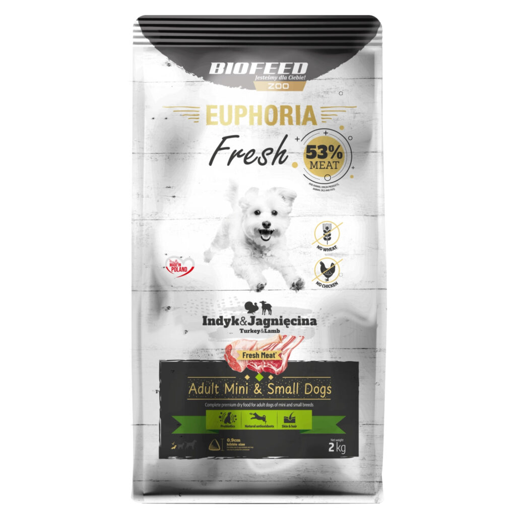 Karma Biofeed 53% Mięsa Indyk Jagnięcina 2 kg dla ras małych Maltańczyk detal