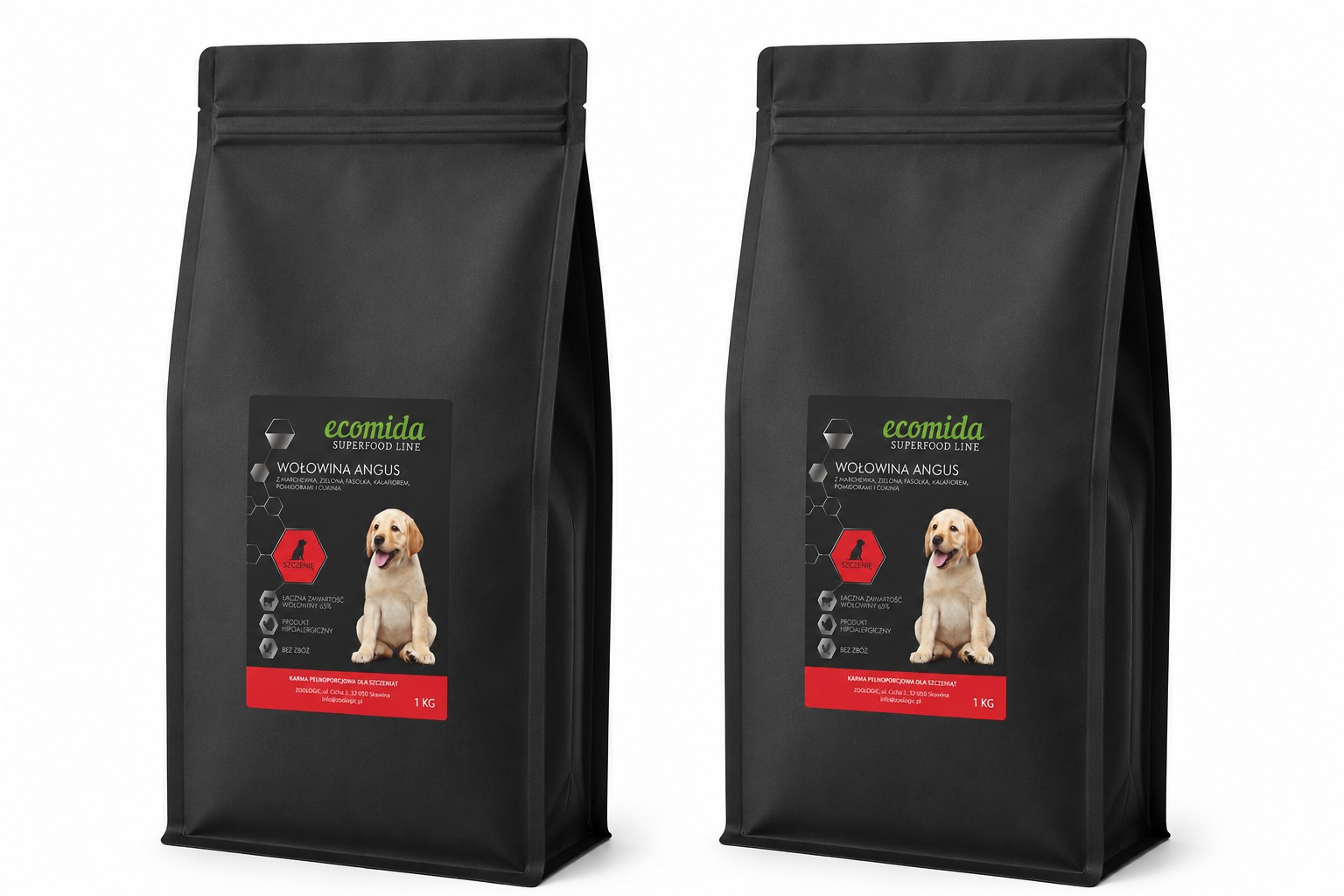 Ecomida Superfood 65 % Wołowina Angus, Szczenię 2 kg karma sucha Bezzbożowa