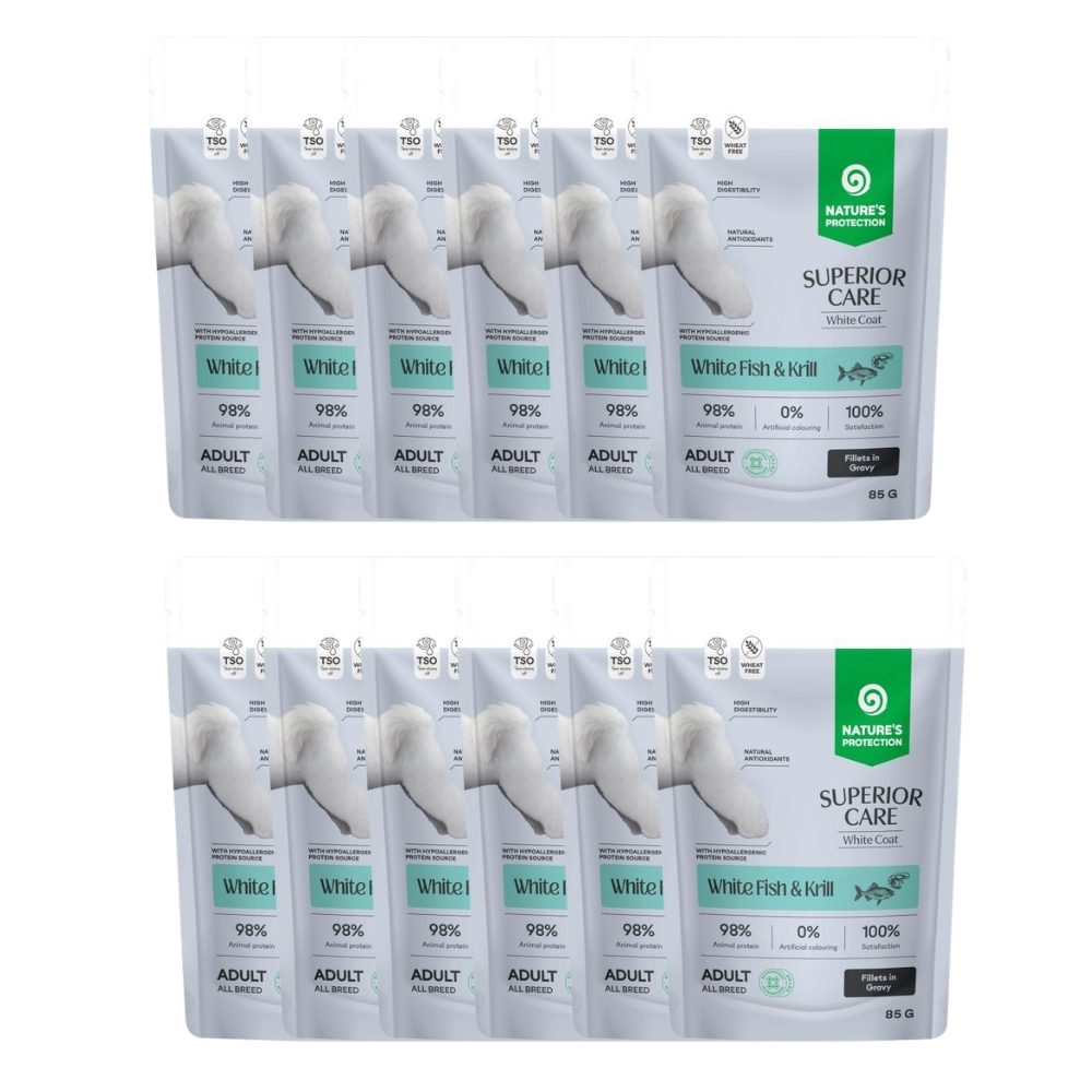 Nature's Protection  Grain Free  White Fish & Krill mokra karma dla psa 12 x 85g