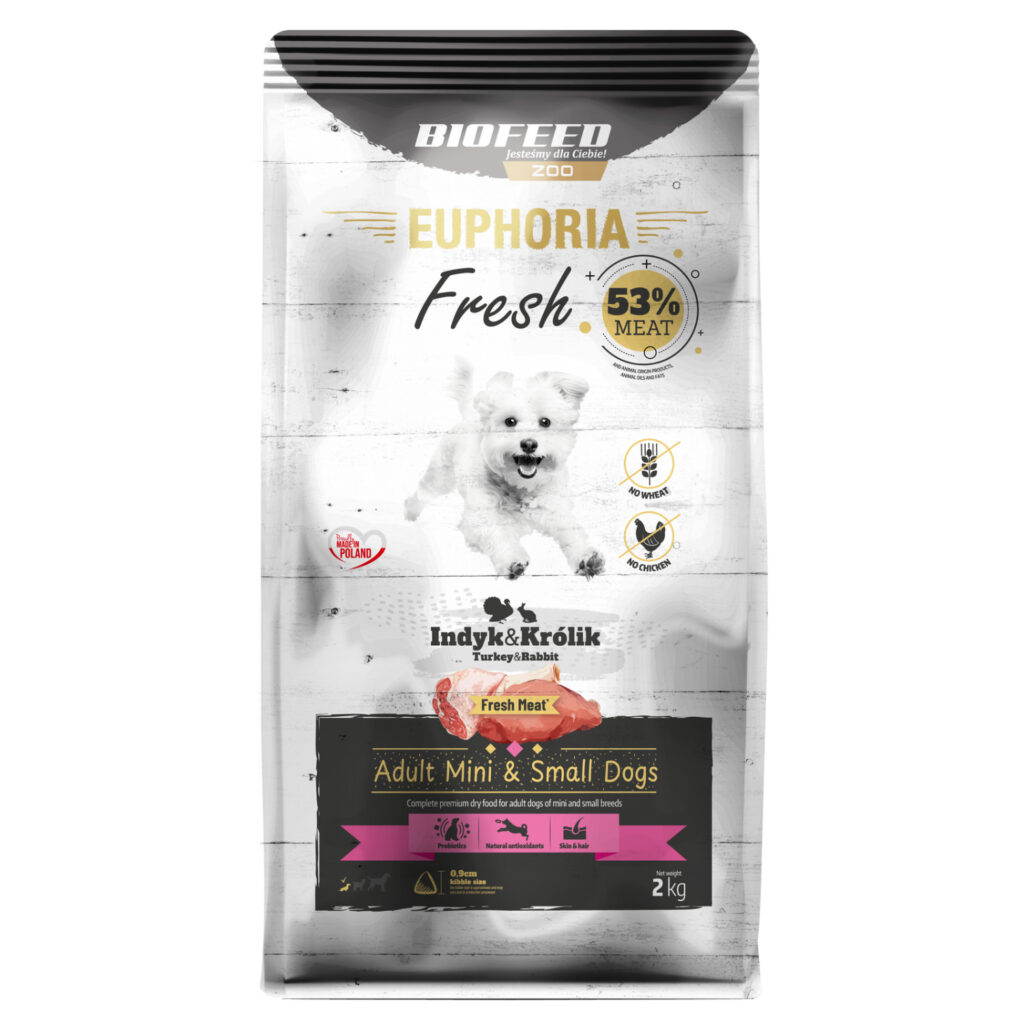 Karma Biofeed 53% Mięsa Indyk Królik 2 kg dla ras małych Maltańczyk detal