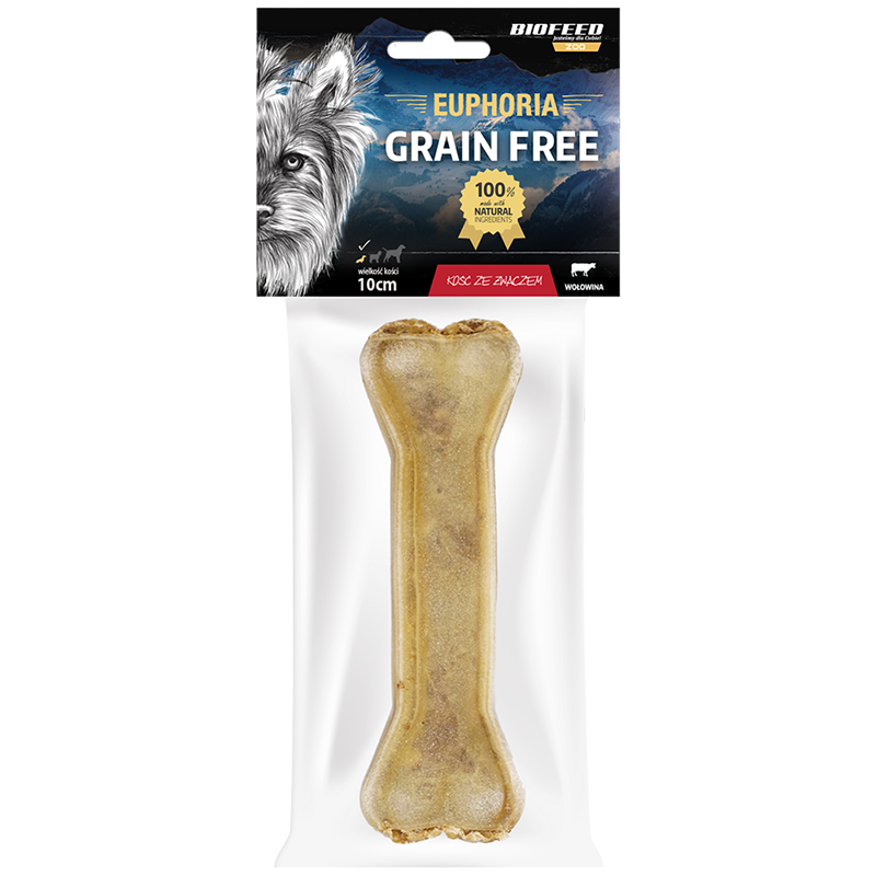 Euphoria Premium Bezzbożowa kość dla psa z penisem, żwaczem i wołowiną 10cm