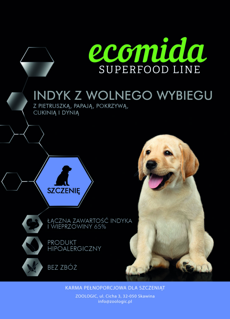 Ecomida Superfood 65 % Indyk & Wieprzowina, Szczenię 2 kg karma Bezzbożowa detal