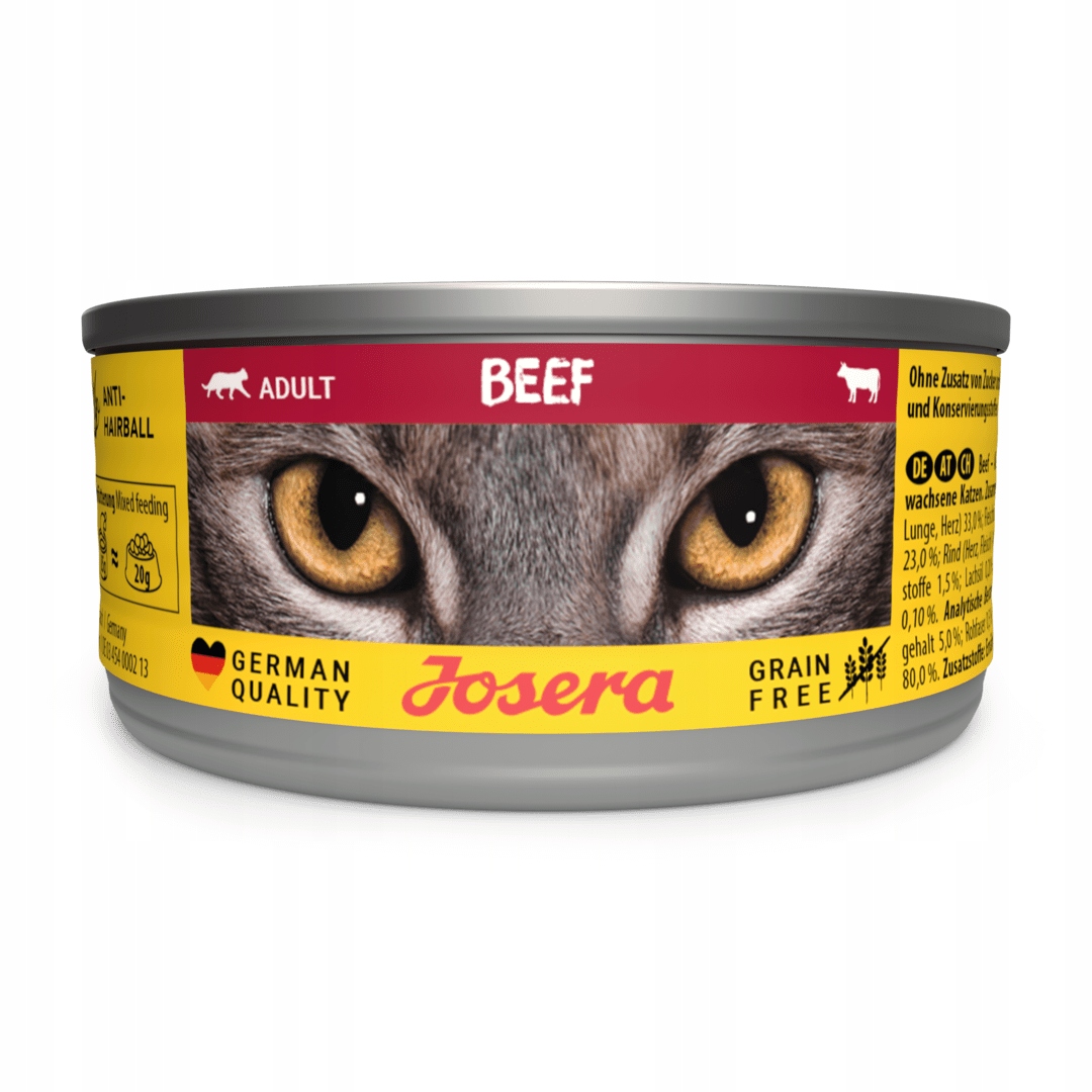 JOSERA Bezzbożowa karma mokra dla kotów wołowina 85g odkłaczanie