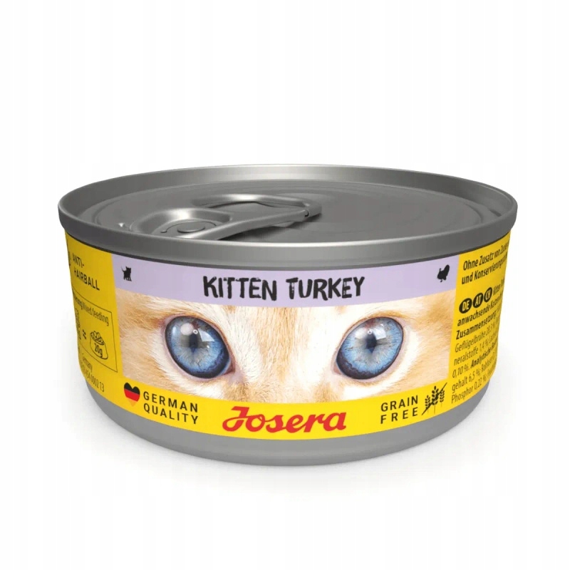 JOSERA Bezzbożowa karma mokra dla kociąt KITTEN indyk 85g odkłaczanie
