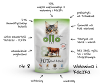 Ollo Hipoalergiczna Mokra Karma dla kota Wołowina i Kaczka 85g nr. 8