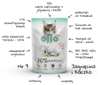Ollo Hipoalergiczna Mokra Karma dla kota Jagnięcina i Kaczka 85g nr. 9