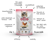Ollo Hipoalergiczna Mokra Karma dla kota Kurczak 70% mięsa 85g nr. 1