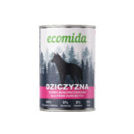 Pełnoporcjowa Karma Mokra Psy Dorosłe Monobiałko DZICZYZNA 400g ECOMIDA