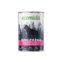 Pełnoporcjowa Karma Mokra Psy Dorosłe Monobiałko DZICZYZNA 12x400g ECOMIDA