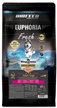 Euphoria Fresh Mono Wieprzowina bezzbożowa karma dla psa wszystkie rasy 2,5 kg